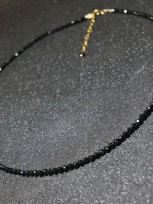 Κομψό Μαύρο Κρυστάλλινο Τσόκερ Κολιέ (δείτε στην περιγραφή για τα δωράκια)