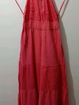 Summer red dress with open back, new, size S