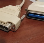 Centronics printer cable used, set of 2 pieces