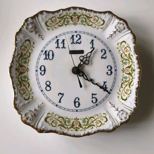 Porcelain wall clock used 70s-80s, rare
