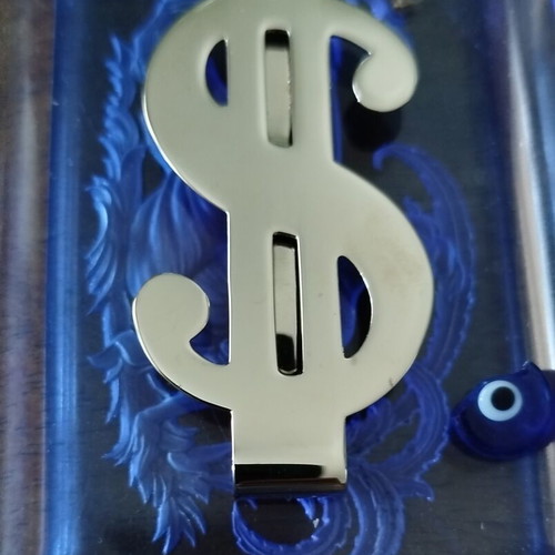 Money clip like new, stainless steel dollar symbol