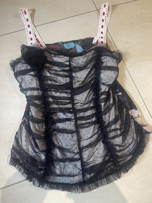 Raxevsky women's blouse with lace and tulle like new, multicolor