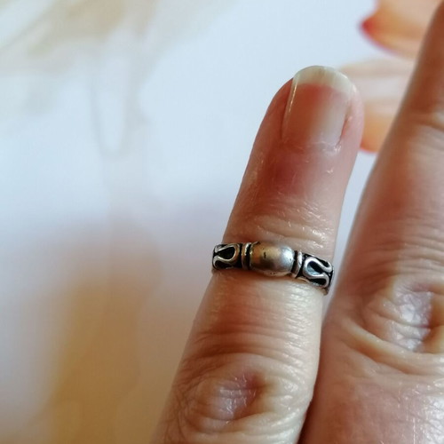 925 Silver Boho Toe Ring new with embossed designs