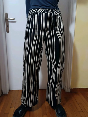 Mango high-waisted striped cotton pants like new, size L 40