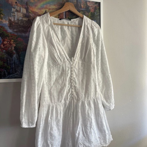 Zara boho white mini skirt new, size XS EU