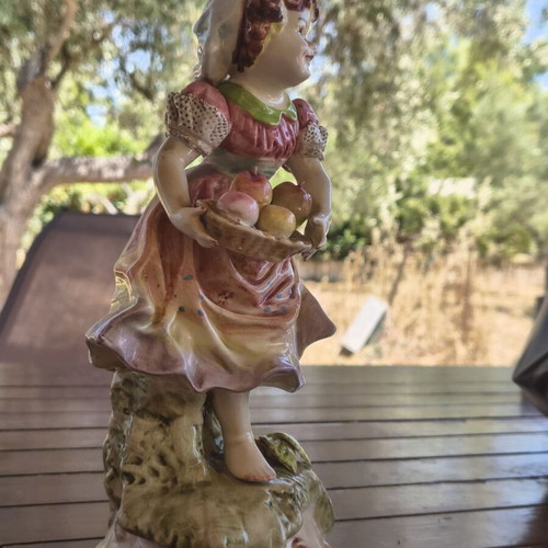 Vintage porcelain figurine of a girl 30 cm like new