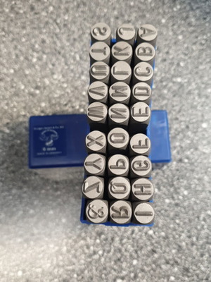 Latin Letter Stamps 27 pcs 6mm new, made in Germany
