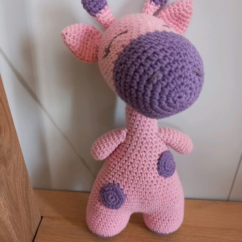 Crocheted giraffe doll 25 cm new
