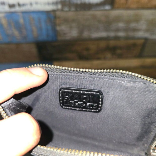 Karl Lagerfeld women's cardholder used, black, genuine leather