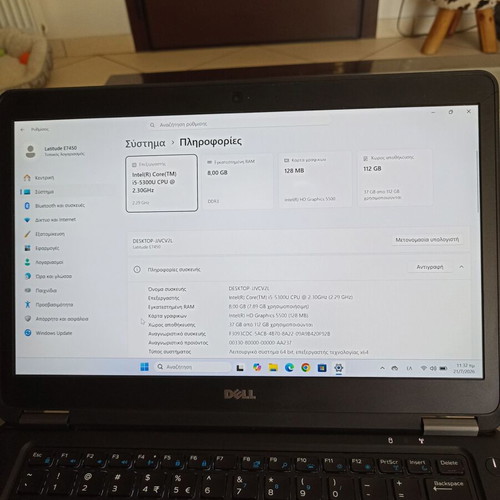 Dell Latitude E7450 i5 laptop like new, 8GB RAM, 128GB SSD, Windows 11