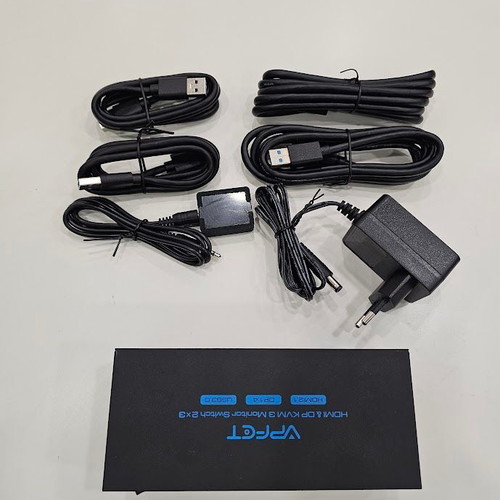 VPFET VP-SW232 8K KVM Switch new for 2 computers and 3 monitors with HDMI 2.1 and DisplayPort 1.4