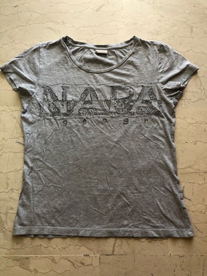 Napapijri T-shirt γκρι M γυναικείο με μικρή ατέλεια μεταχειρισμένο