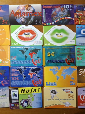 Phone cards used, collection of 143 different Greek cards