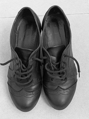 Women's Black Leather Heels Size 38 Like New