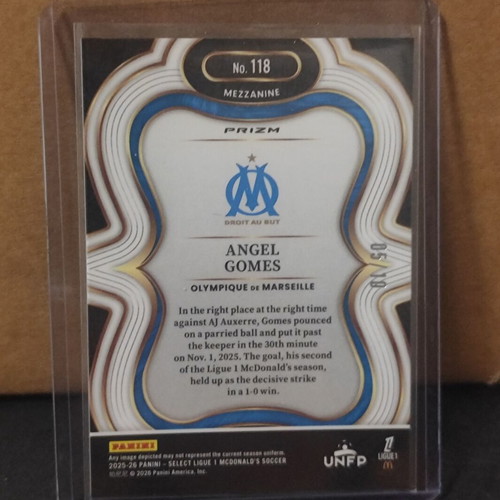 Angel Gomes Gold Dragon Scale Panini Select 2025-26 card like new