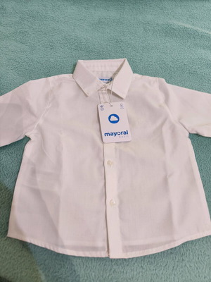 Mayoral πουκάμισο καινούργιο, άσπρο, 12μηνο, 80cm