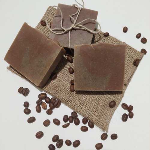 Handmade soap with espresso coffee and natural oils and butters