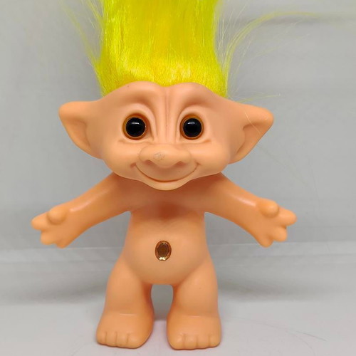 Efxoulis Troll doll with yellow hair collectible, like new
