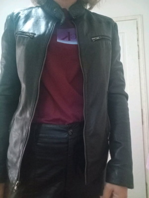 Heel women's leather jacket black size M like new