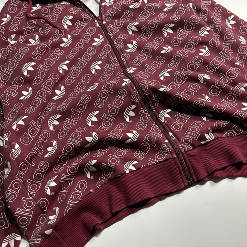 Adidas Originals Y2k Pullover Monogram Vintage Jacket 2018 Crimson size L like new