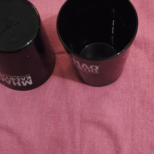 Black Plastic Cups Set of 6 Apple Thief