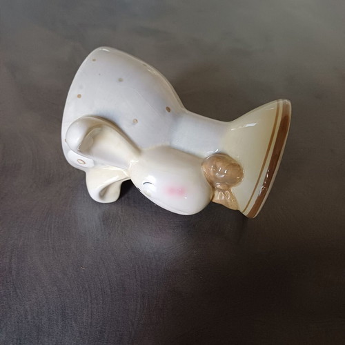 Ceramic bunny egg holder like new, Easter decoration