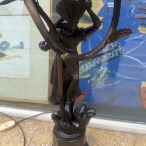 Table lamp statue like new, 57 cm, antimony