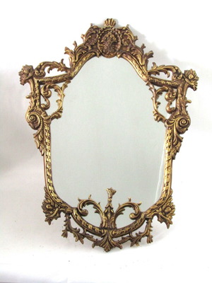 Antique large brass mirror for living room or shop, like new