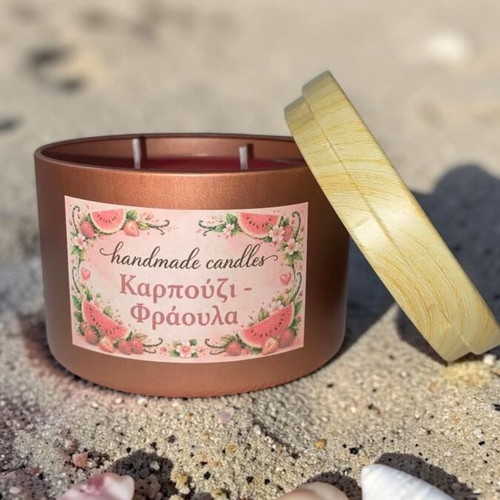 Handmade Watermelon-Strawberry Candle 180gr Soy Wax