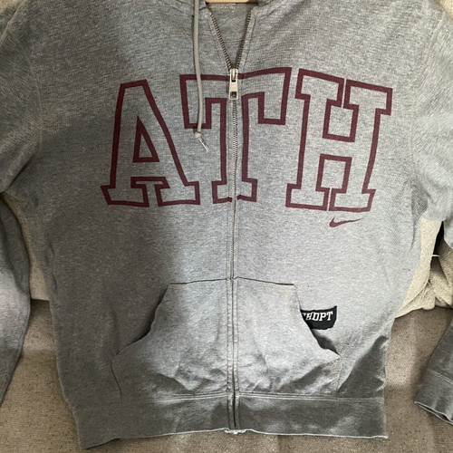 Nike hoodie jacket, grey, size S fits large
