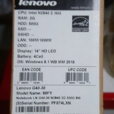 Lenovo G40-30 laptop like new, 14-inch screen, 2GB RAM, HDD