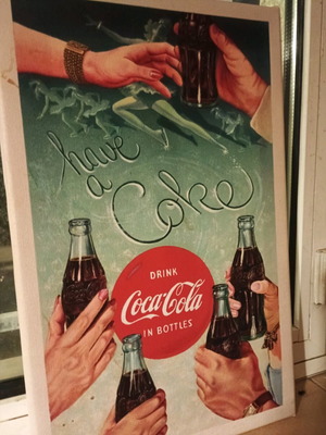 Coca-Cola vintage style canvas advertisement new