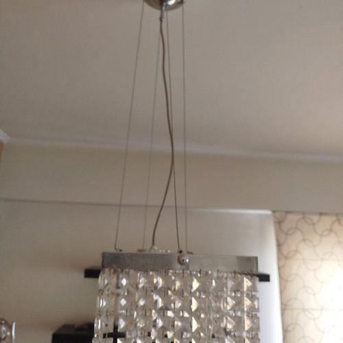 Crystal bar ceiling light like new with adjustable height