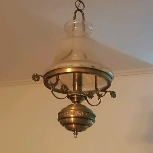 Set of brass ceiling lights, six-light and single-light, new