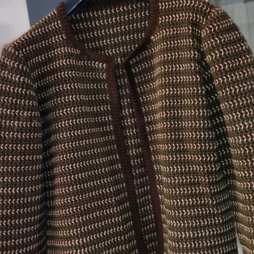 Handmade cardigan XL like new, brown, green, beige