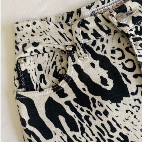 Krizia jeans stretch pants used, high waist, zebra print