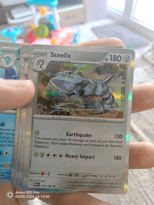 Pokemon Steelix (PAR 125) like new, Paradox Rift Rare Holo