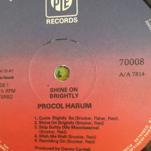 Procol Harum Shine on Brightly LP used, rock