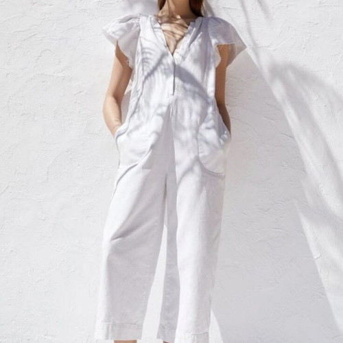 Zara white denim jumpsuit like new for XS-S