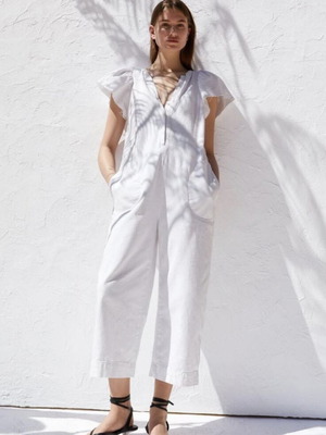 Zara white denim jumpsuit like new for XS-S