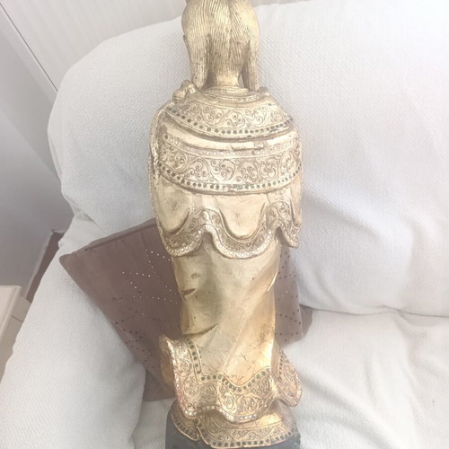 Guanyin Wooden Gilded Statue 80cm used, vintage