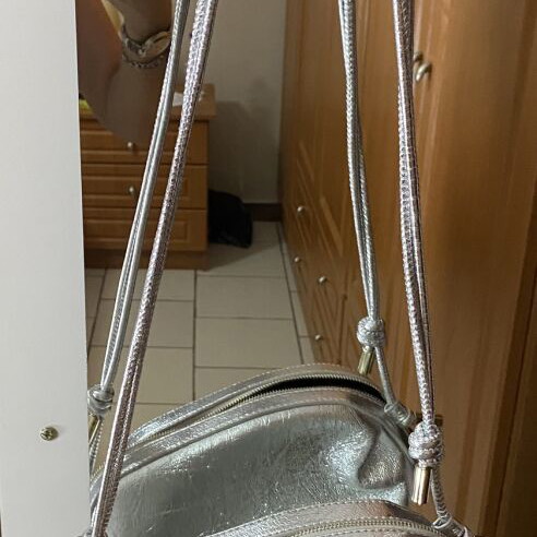Zara crossbody bag new, silver with adjustable long strap