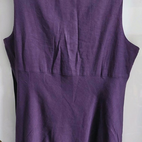 Linen dress Marks & Spencer UK16 purple sleeveless lined, with tie at the chest, length 106 cm