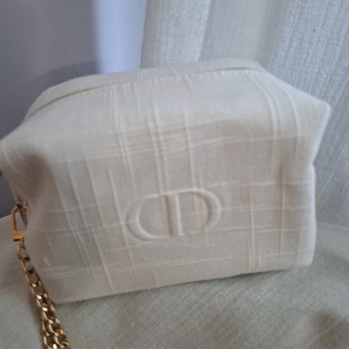 Dior makeup bag with chain strap and travel products new