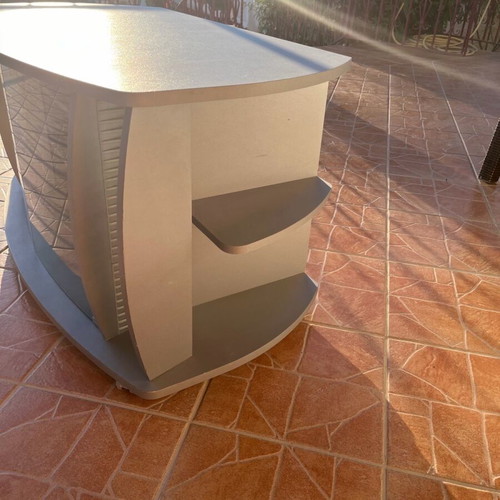 TV stand used with glass doors and rotating base