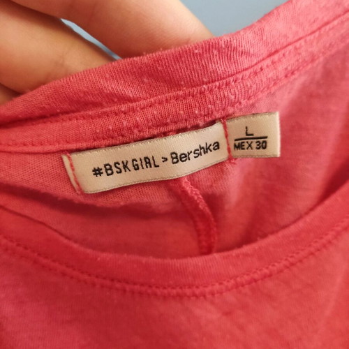 Bershka T-shirt used, short sleeve peach color, size L