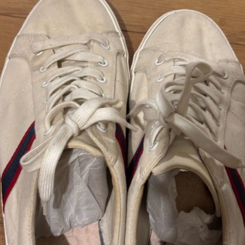 Canvas men's shoes used, white, size 45