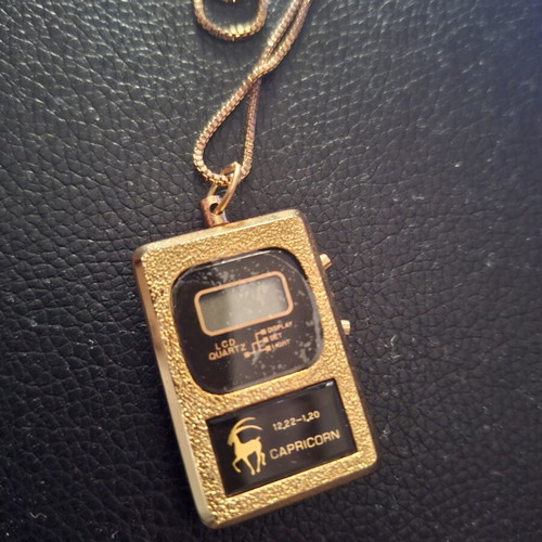 Vintage digital watch pendant Capricorn new with chain