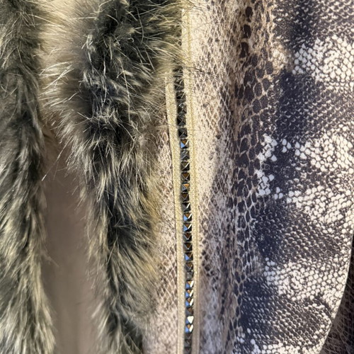 Briefly Snake Print Coat size M, like new, brown