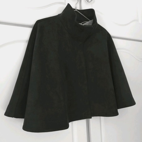 Women's short black suede cape Zara new, size M-L